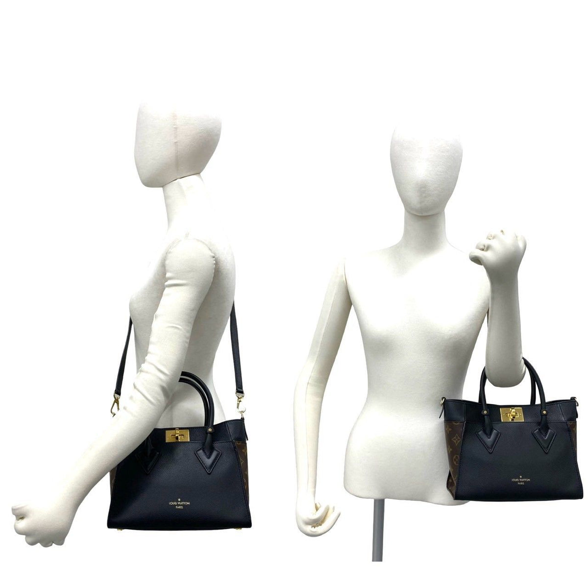 Louis Vuitton on My Side PM Monogram Leather 2-Way Shoulder Bag Black Brown — view 2