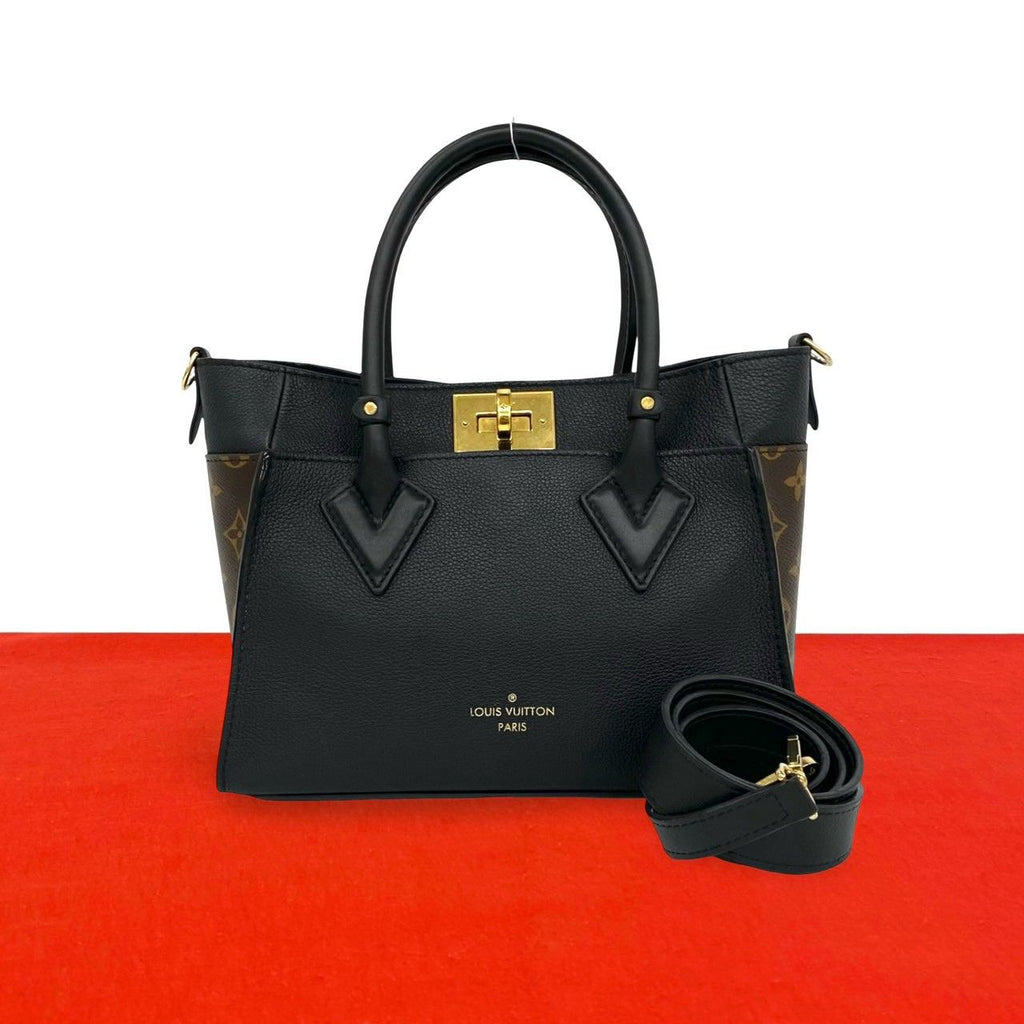 Louis Vuitton on My Side PM Monogram Leather 2-Way Shoulder Bag Black Brown