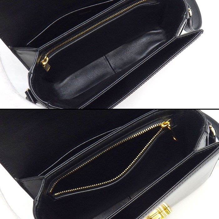 Celine Shoulder Bag Teen Triomphe Black Shiny Calfskin Gold — view 5