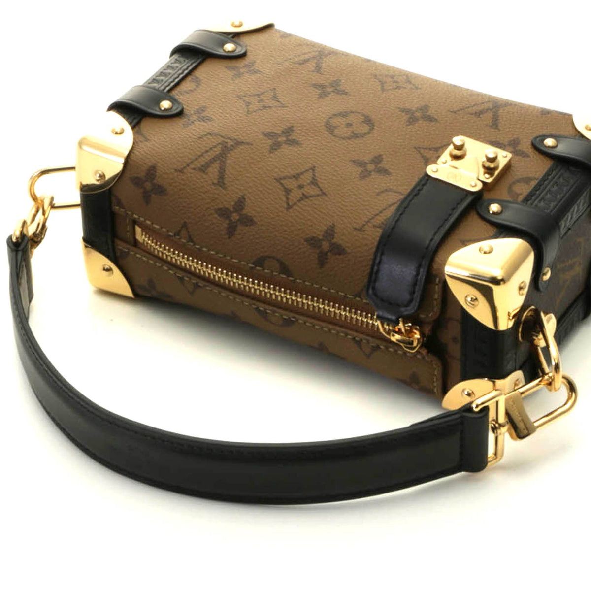 Louis Vuitton Side Trunk PM Tag Shoulder Bag Monogram Reverse Camel — view 4