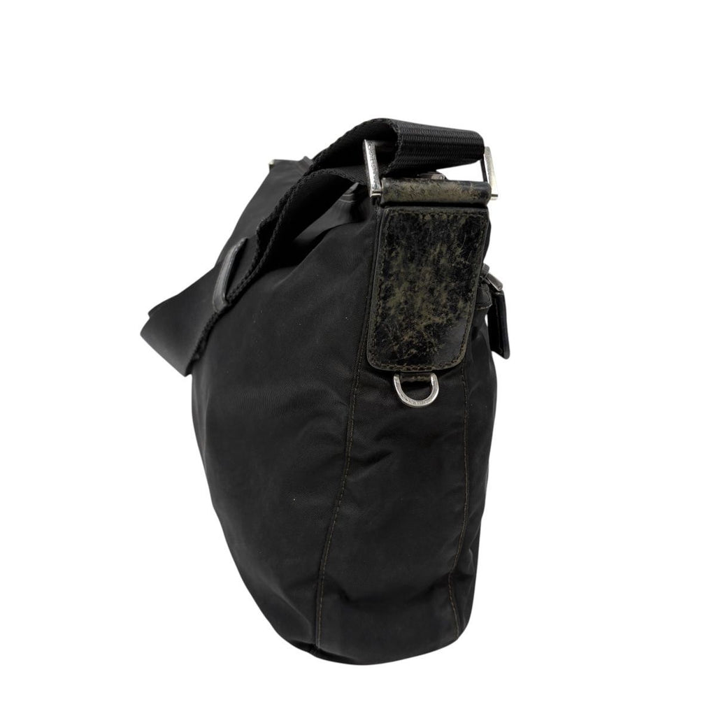 Prada Nylon Shoulder Bag Triangle Logo Black — view 3
