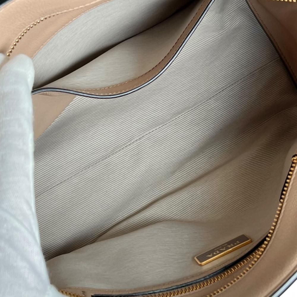 Prada 2-Way Zipper Crossbody Beige Gold — view 4