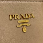 Prada 2-Way Zipper Crossbody Beige Gold — view 6