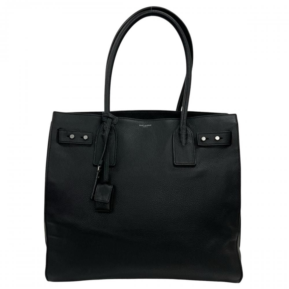 Saint Laurent Paris Tote Sac de Jour Shoulder Leather Black