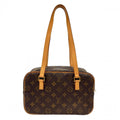 Louis Vuitton Cite MM Square Shoulder Bag Monogram Canvas Brown Gold