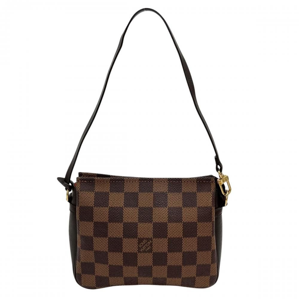Louis Vuitton Handbag Trousse Makeup Pouch Damier Canvas Brown Gold — view 2