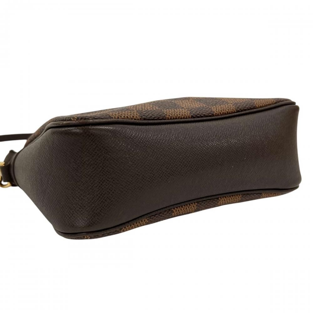 Louis Vuitton Handbag Trousse Makeup Pouch Damier Canvas Brown Gold — view 3
