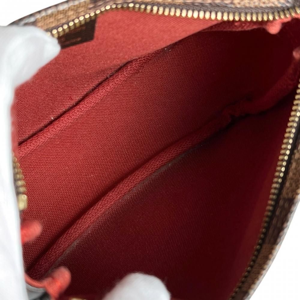 Louis Vuitton Handbag Trousse Makeup Pouch Damier Canvas Brown Gold — view 4