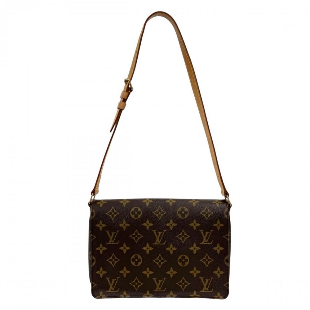 Louis Vuitton Shoulder Bag Musette Tango Monogram Canvas Brown Gold
