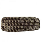 Fendi Handbag Zucchino Tote Canvas Leather Brown Silver — view 3