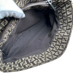 Fendi Handbag Zucchino Tote Canvas Leather Brown Silver — view 5