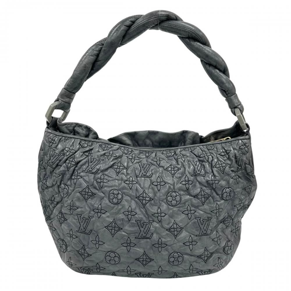 Louis Vuitton Shoulder Bag Monogram Olympe Nimbus PM Lambskin Gray Gold — view 2