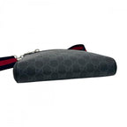Gucci Shoulder Bag Web Stripe Crossbody GG Supreme Canvas Leather Black — view 3
