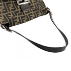Fendi Shoulder Bag Zucca Mamma Bucket Canvas Leather Brown Black Silver — view 7