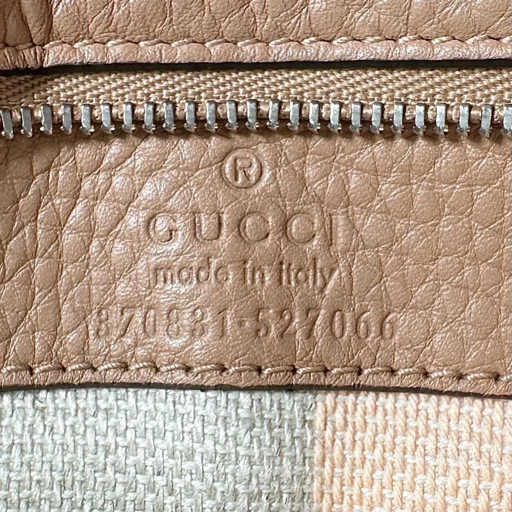 Gucci 2-Way Bamboo Daily Shoulder Bag Crossbody Leather Beige Silver — view 5