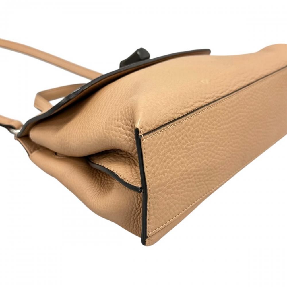 Gucci 2-Way Bamboo Daily Shoulder Bag Crossbody Leather Beige Silver — view 7
