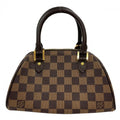 Louis Vuitton Handbag Damier Ebene Riviera PM Mini Canvas Brown Gold
