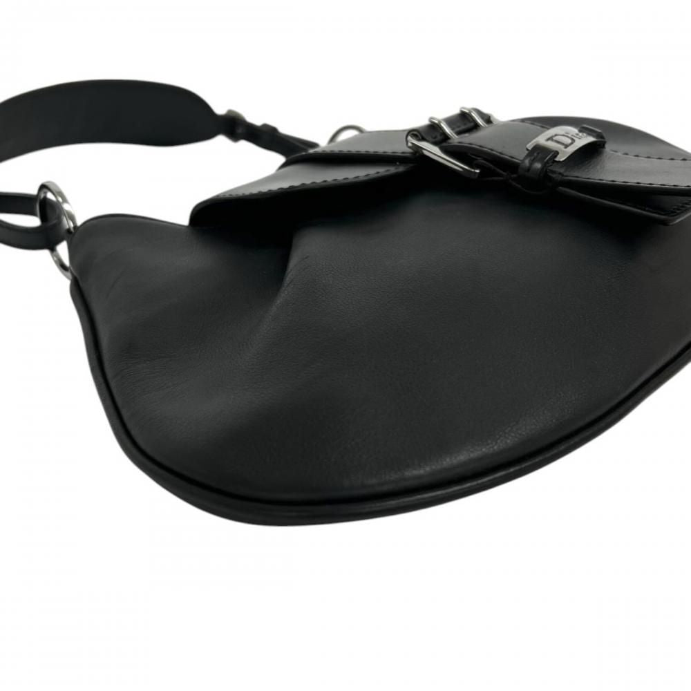 Prada Shoulder Bag Street Chic Leather Black Silver — view 7