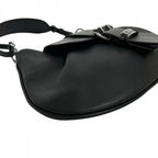 Prada Shoulder Bag Street Chic Leather Black Silver — view 7
