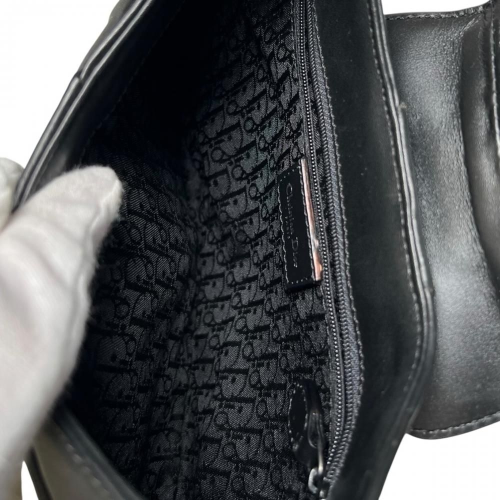 Prada Shoulder Bag Street Chic Leather Black Silver — view 4
