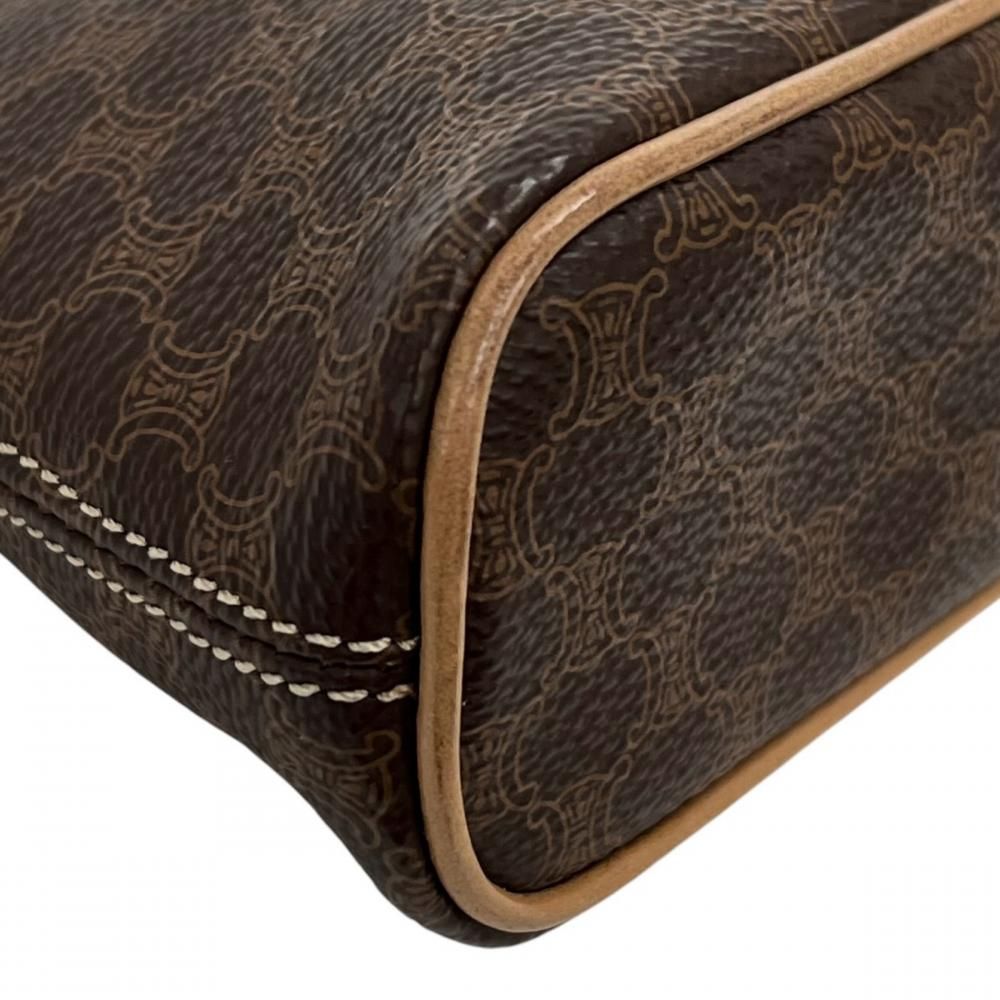 Celine Shoulder Bag Macadam Chain Mini Crossbody Leather Brown Gold — view 5