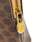 Celine Shoulder Bag Macadam Chain Mini Crossbody Leather Brown Gold — view 8