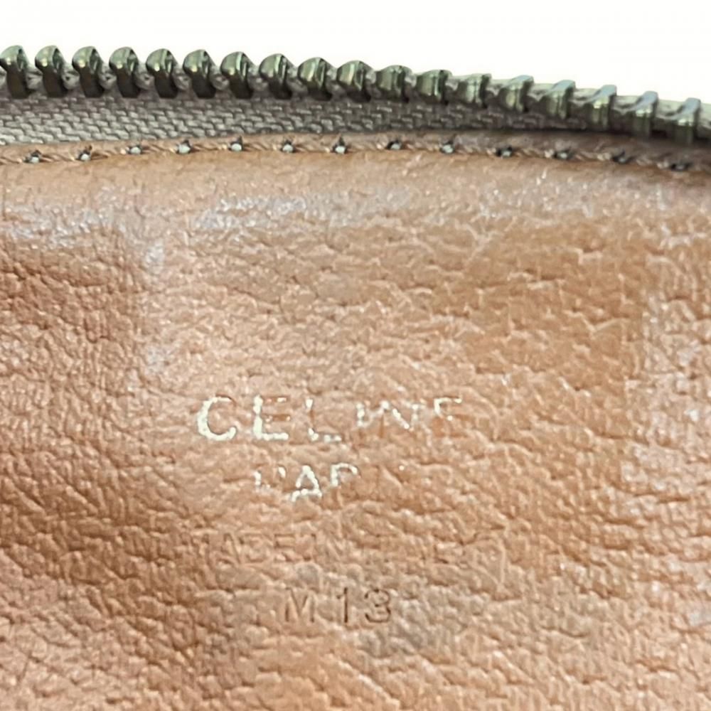 Celine Shoulder Bag Macadam Chain Mini Crossbody Leather Brown Gold — view 4