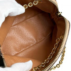Celine Shoulder Bag Macadam Chain Mini Crossbody Leather Brown Gold — view 7