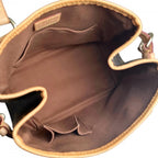 Louis Vuitton Handbag Batignolles Monogram Canvas Vachetta Leather Brown Gold — view 4