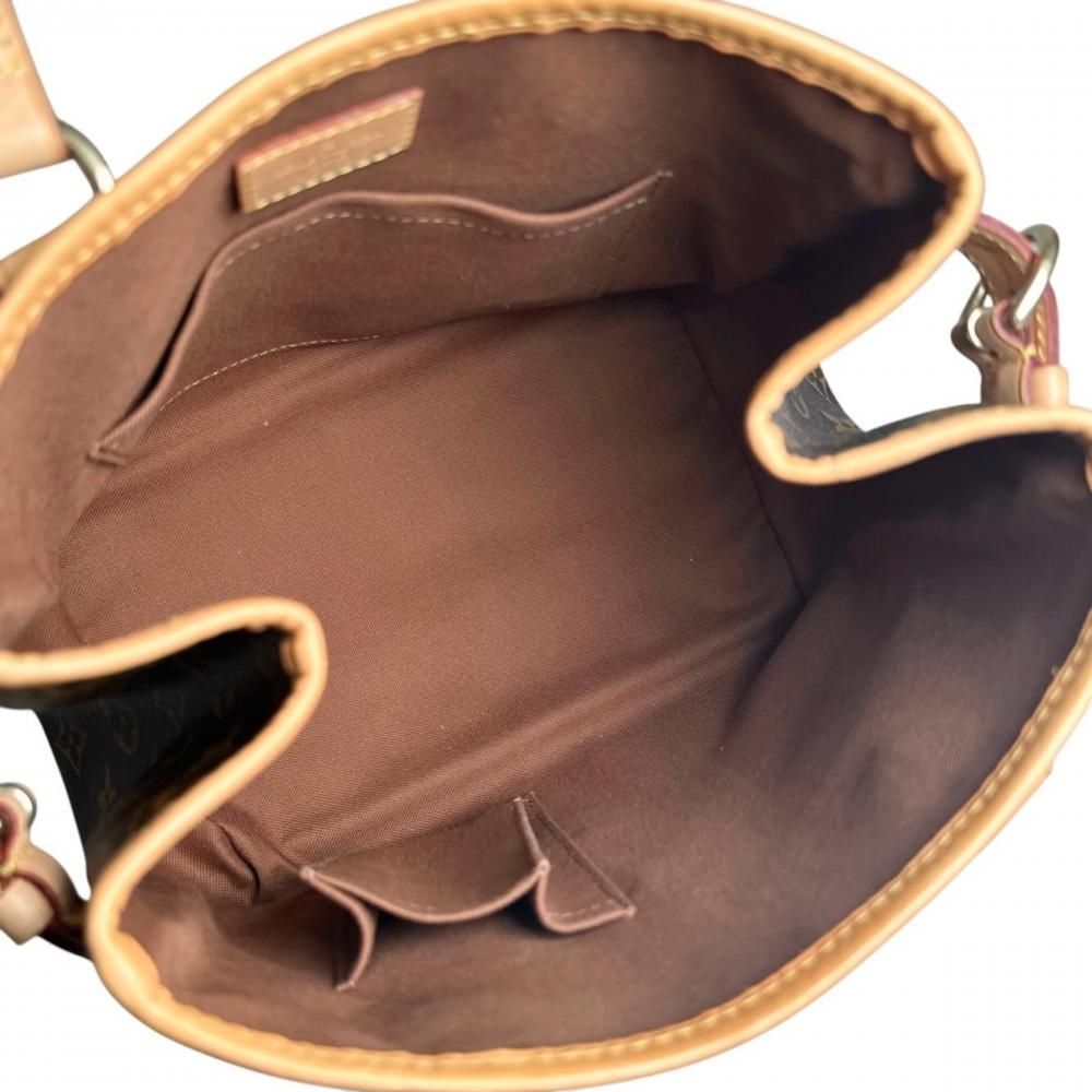 Louis Vuitton Handbag Batignolles Monogram Canvas Vachetta Leather Brown Gold — view 4
