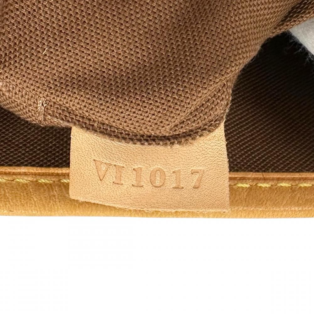 Louis Vuitton Handbag Batignolles Monogram Canvas Vachetta Leather Brown Gold — view 6