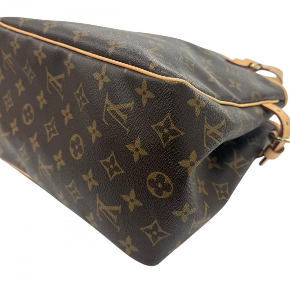Louis Vuitton Handbag Batignolles Monogram Canvas Vachetta Leather Brown Gold — view 8