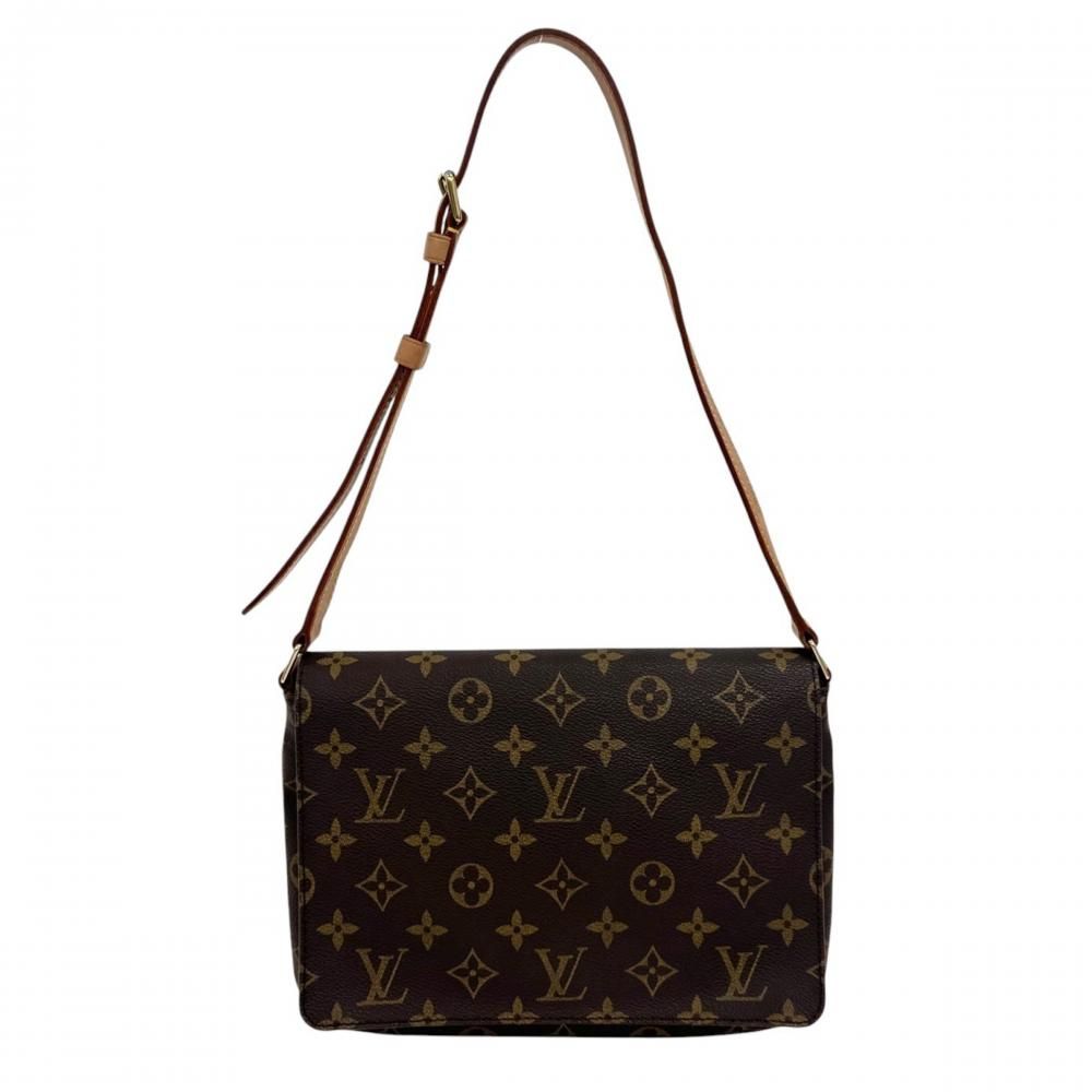 Louis Vuitton Shoulder Bag Musette Tango Short Monogram Canvas Brown Gold