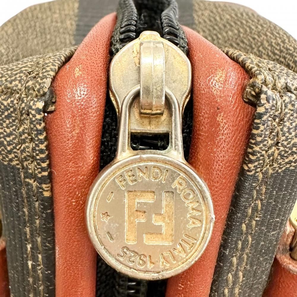 Fendi 2-Way Pecan Mini Boston Shoulder Bag Crossbody 021 Leather Brown Khaki — view 8