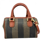 Fendi 2-Way Pecan Mini Boston Shoulder Bag Crossbody 021 Leather Brown Khaki — view 2