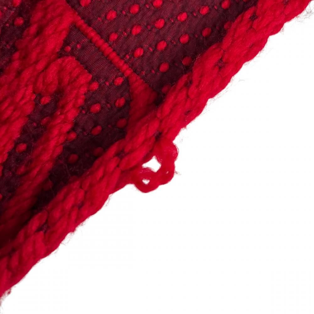 Louis Vuitton Scarf Logomania LV Logo Wool Silk Ruby — view 4