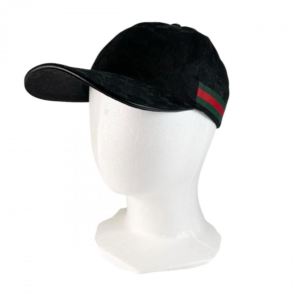 Gucci Cap Sherry Line Original GG Canvas Baseball Cap M Black Hat — view 2