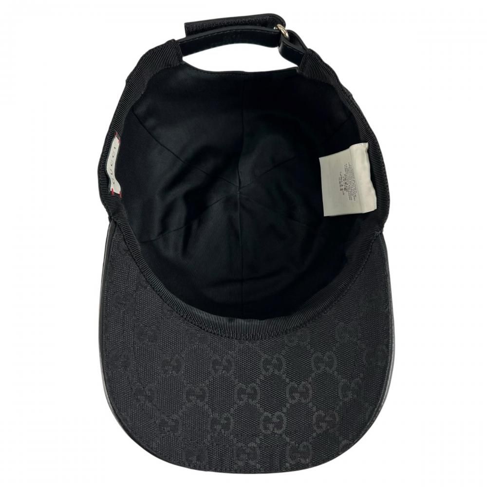 Gucci Cap Sherry Line Original GG Canvas Baseball Cap M Black Hat — view 3