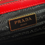 Prada Handbag Saffiano Lux 2-Way Crossbody Leather Red Gold — view 7