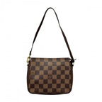 Louis Vuitton Handbag Damier Ebene Trousse Makeup Pouch Canvas Brown Gold
