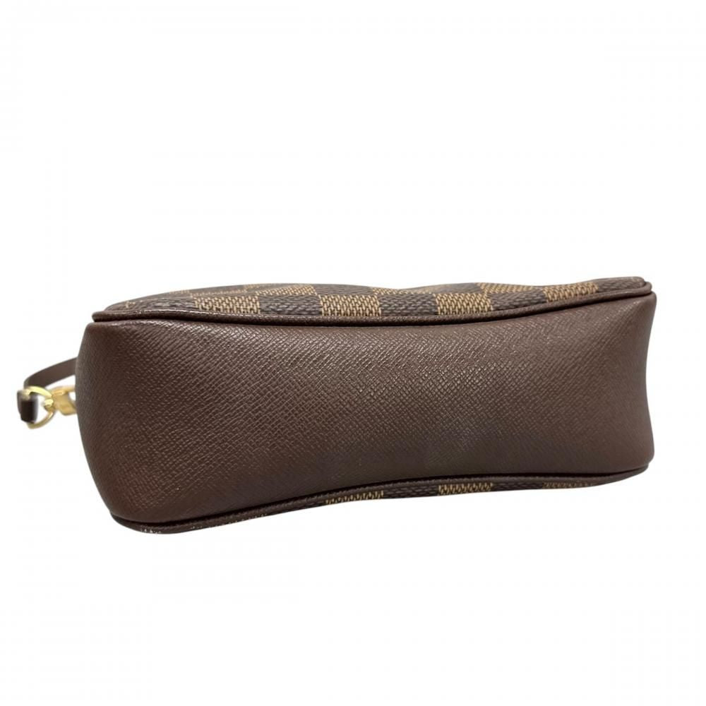 Louis Vuitton Handbag Damier Ebene Trousse Makeup Pouch Canvas Brown Gold — view 3