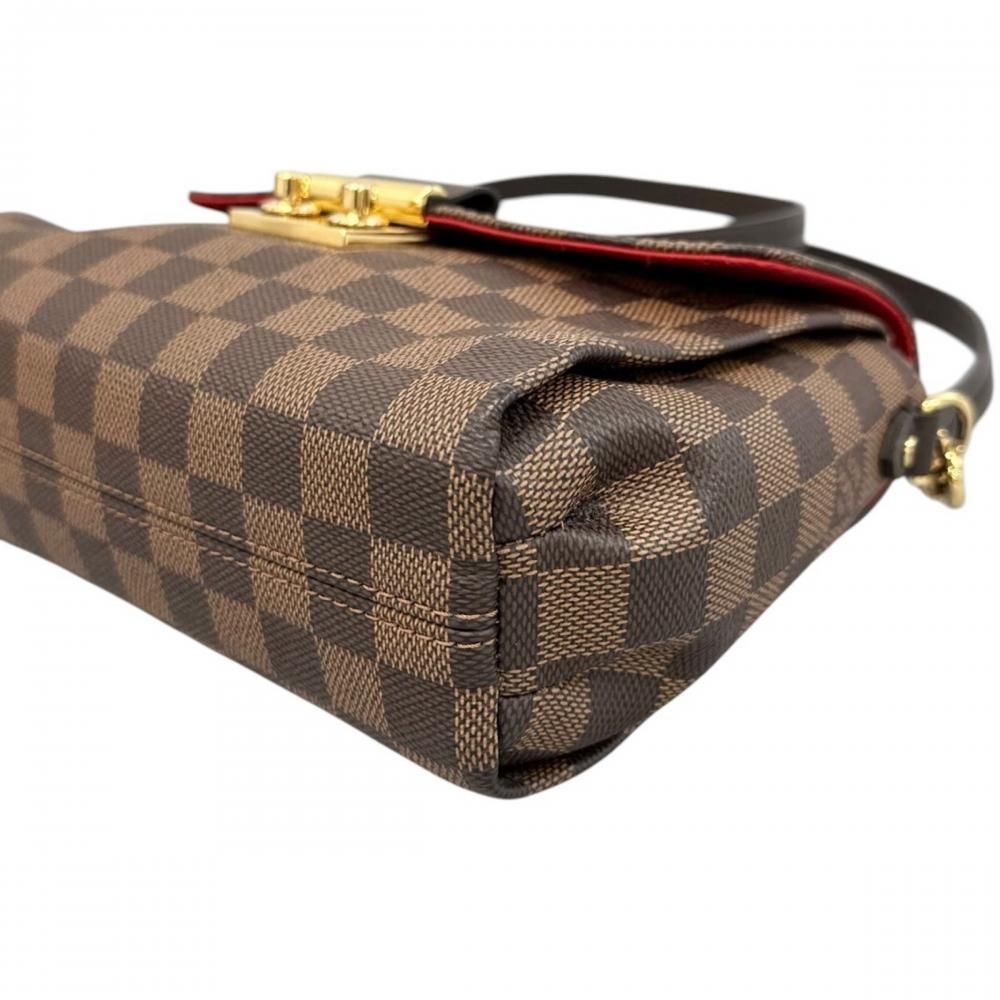Louis Vuitton Shoulder Bag Croisette 2-Way Crossbody Damier Canvas Brown Gold — view 8