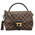 Louis Vuitton Shoulder Bag Croisette 2-Way Crossbody Damier Canvas Brown Gold