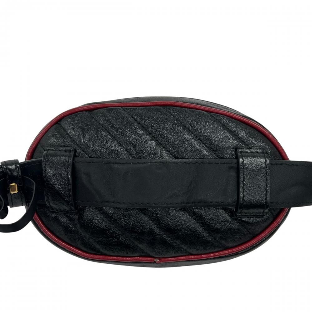 Gucci Belt Bag GG Marmont Quilted Leather Black Red Gold — view 2