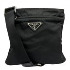 Prada Shoulder Bag Tessuto Triangle Logo Crossbody Nylon Black Silver