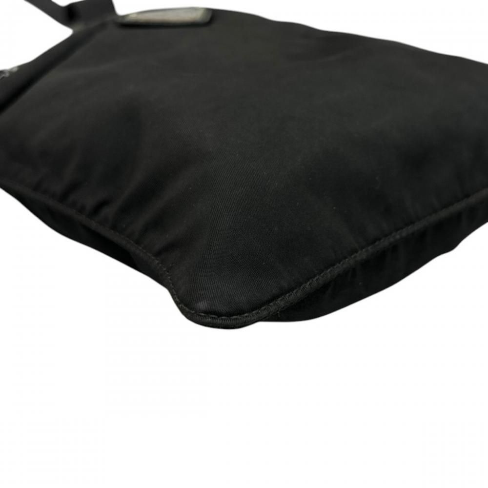 Prada Shoulder Bag Tessuto Triangle Logo Crossbody Nylon Black Silver — view 4