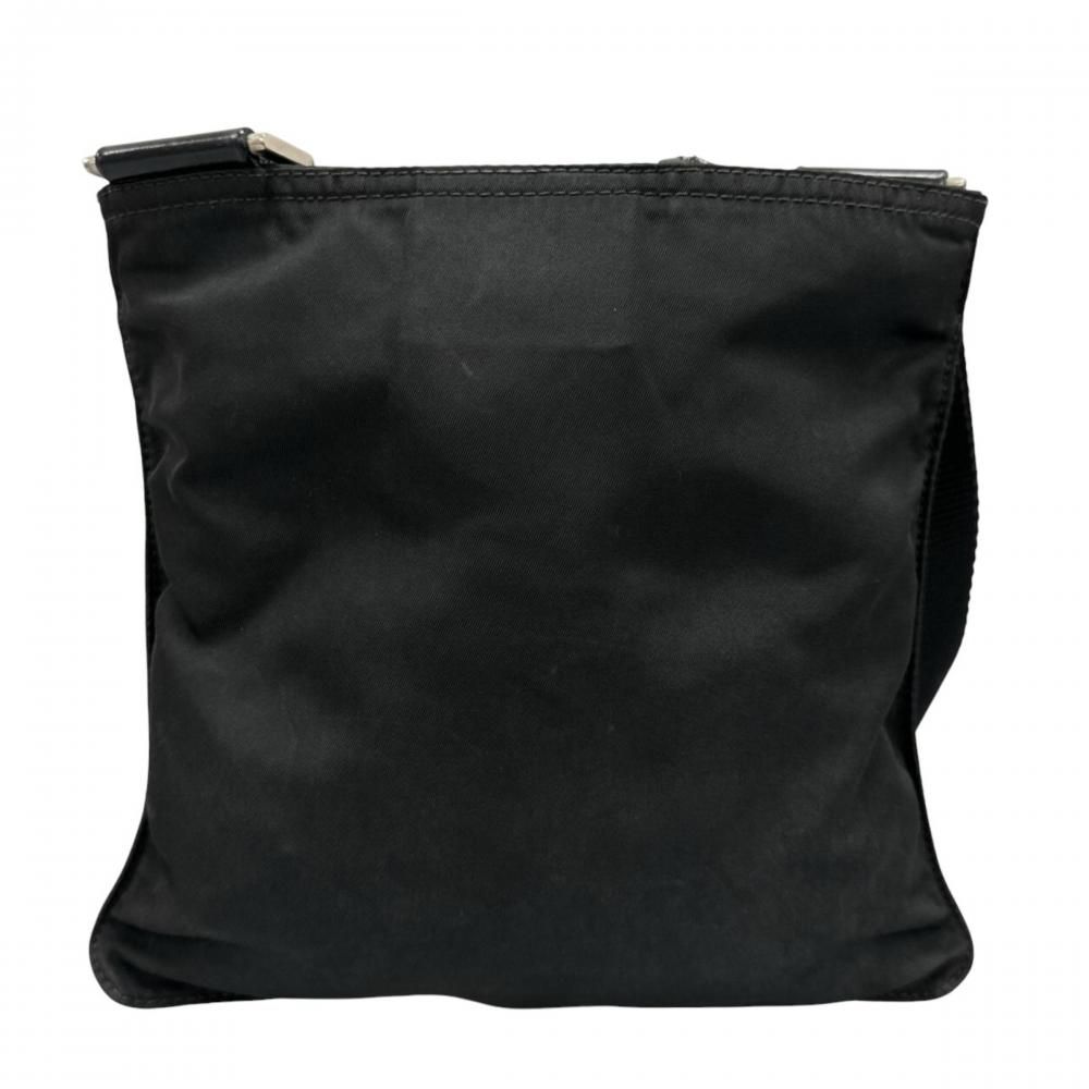 Prada Shoulder Bag Tessuto Triangle Logo Crossbody Nylon Black Silver — view 2