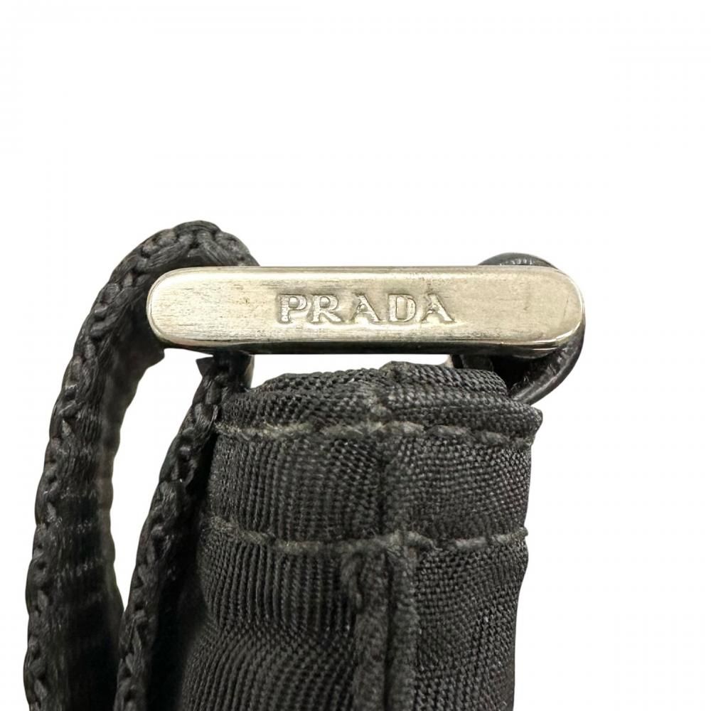 Prada Shoulder Bag Tessuto Triangle Logo Crossbody Nylon Black Silver — view 8