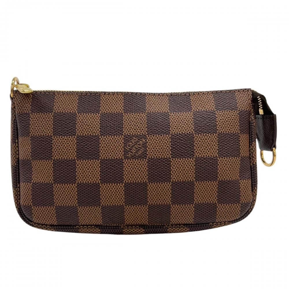 Louis Vuitton Pouch Damier Ebene Pochette Accessoires Brown Gold