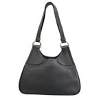 Prada Handbag Triangle Logo Shoulder Leather Black Silver — view 2